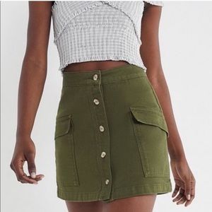 Urban Outfitters BDG Green Button Front Mini Skirt